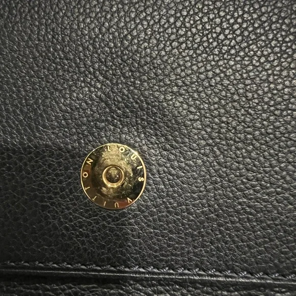 Louis Vuitton Blue/Black Leather Clutch with Gold Accents - Picture 10 of 11